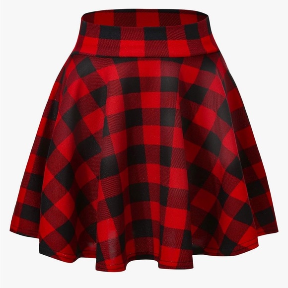 Urban Coco Plaid Red and Black Casual Mini Skirt - Picture 1 of 13